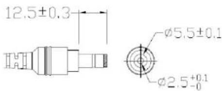 12.5±0.3 Ø5.5±0.1 Ø2.5+0.1 -0