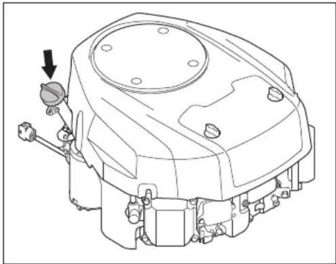 HUSQVARNA R 214T AWD - Pour contrôler le niveau d'huile moteur - 1