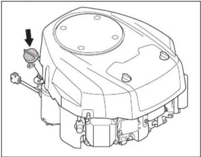 HUSQVARNA R 214T AWD - Preverjanje nivoja motornega olja - 1