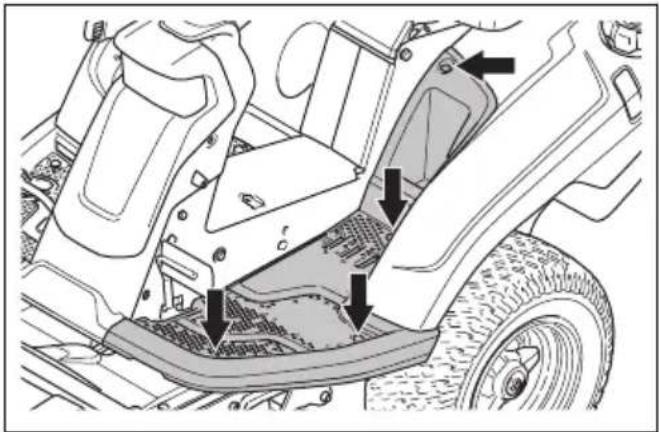 HUSQVARNA R 214T AWD - So entfernen Sie die linke Fußstütze - 1
