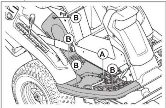 HUSQVARNA R 214T AWD - De rechter voetplaat verwijderen - 1