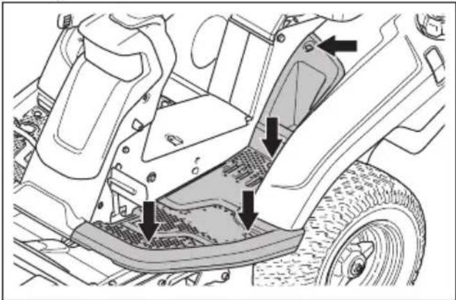 HUSQVARNA R 214T AWD - Odstranitev leve oporne plošče za nogo - 1