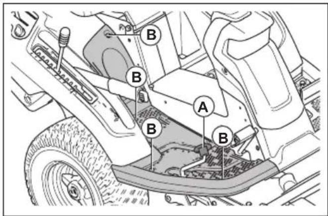 HUSQVARNA R 214T AWD - So entfernen Sie die rechte Fußstütze - 1