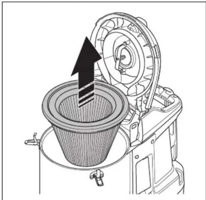 HUSQVARNA DE 110iH - Reinigen des Vorfilters mit Wasser - 4