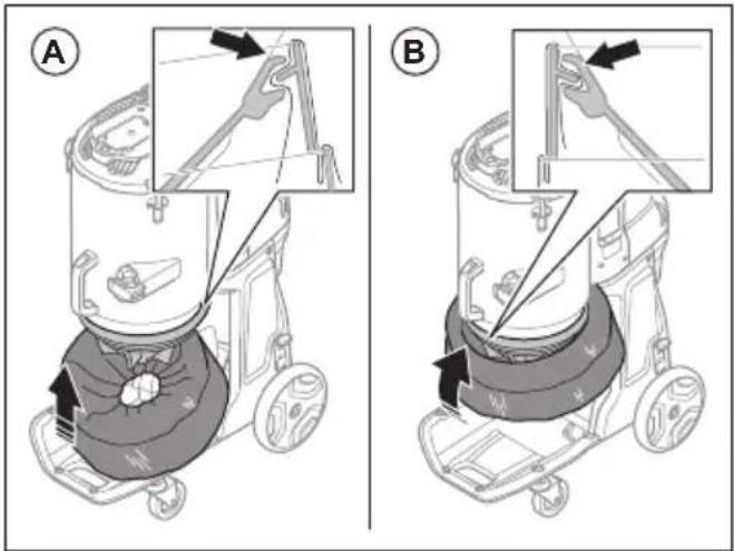 HUSQVARNA DE 110iH - Pour installer une cassette de sac Longopac neuve - 3