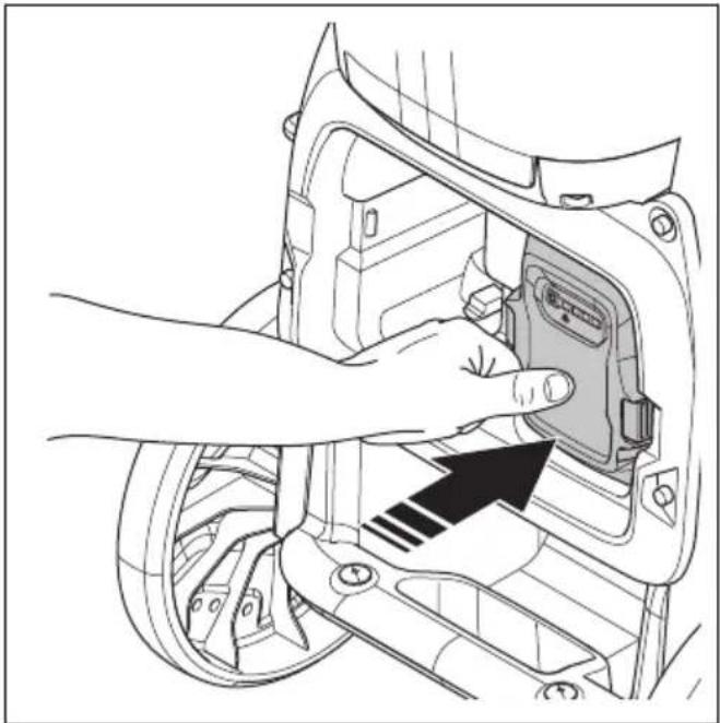 HUSQVARNA DE 110iH - De accu installeren en verwijderen - 3