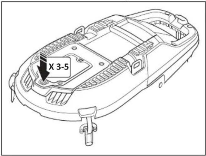 HUSQVARNA DE 110iH - So entfernen Sie während des Betriebs Staubpartikel aus dem Vorfilter - 2