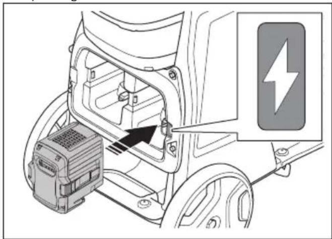 HUSQVARNA DE 110iH - De accu installeren en verwijderen - 1