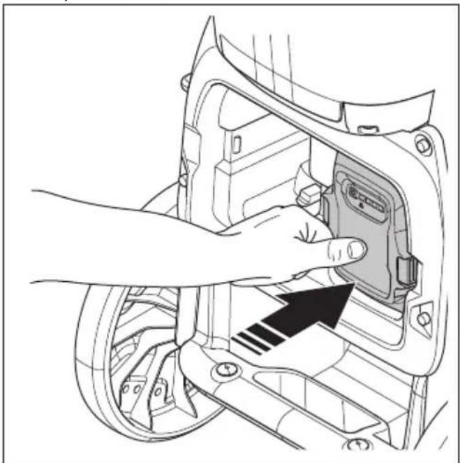 HUSQVARNA DE 110iH - Pour installer et déposer la batterie - 3
