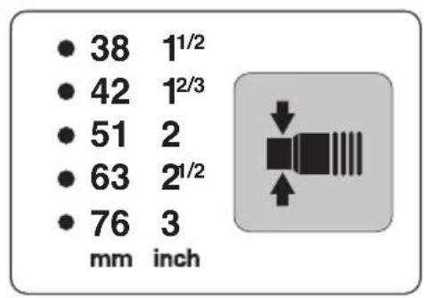 HUSQVARNA DE 110iH - To select the hose nozzle diameter - 1
