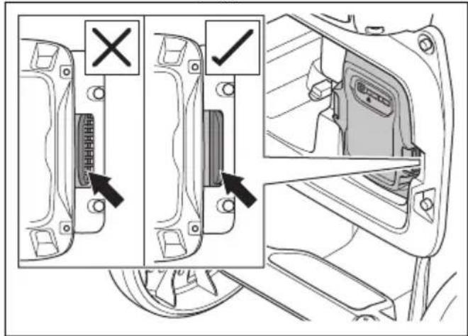 HUSQVARNA DE 110iH - To install and remove the battery - 5