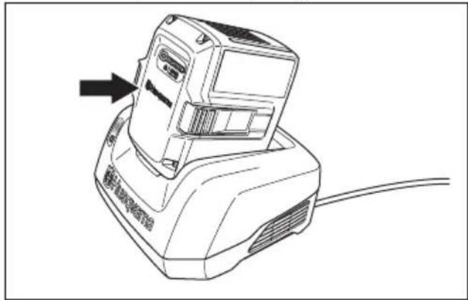 HUSQVARNA DE 110iH - To connect the battery to the battery charger - 1