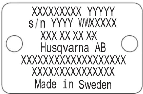 HUSQVARNA K 1 PACE - Typenschild - 1