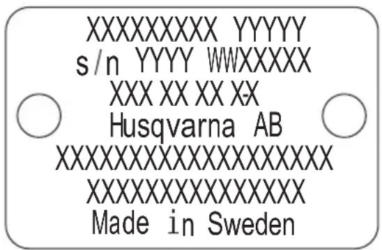 HUSQVARNA K 1 PACE - Type plate - 1