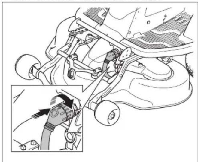 HUSQVARNA R 200iX AWD - So bringen Sie das Mähdeck in die Mähposition - 3