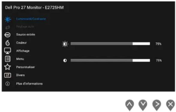 DELL Pro 27 Monitor E2725HM - Accéder au menu OSD - 1