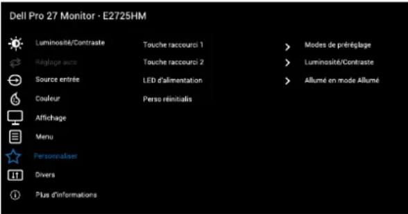 DELL Pro 27 Monitor E2725HM - Accéder au menu OSD - 18