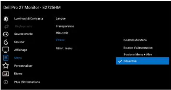 DELL Pro 27 Monitor E2725HM - Accéder au menu OSD - 15