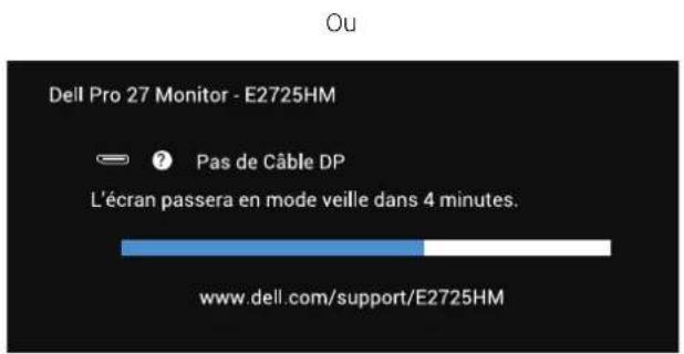 DELL Pro 27 Monitor E2725HM - Messages d'avertissement de l'OSD - 7