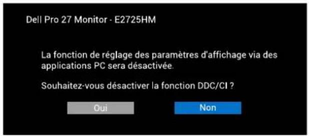 DELL Pro 27 Monitor E2725HM - Messages d'avertissement de l'OSD - 1