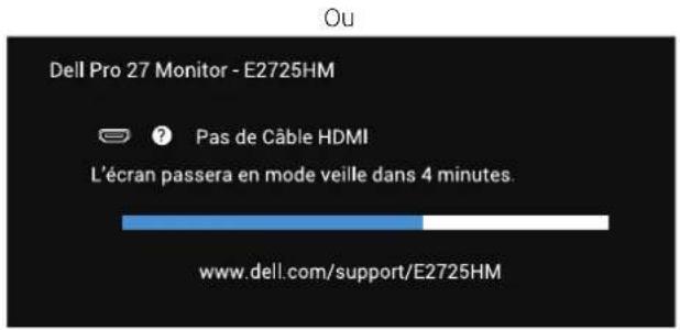 DELL Pro 27 Monitor E2725HM - Messages d'avertissement de l'OSD - 6