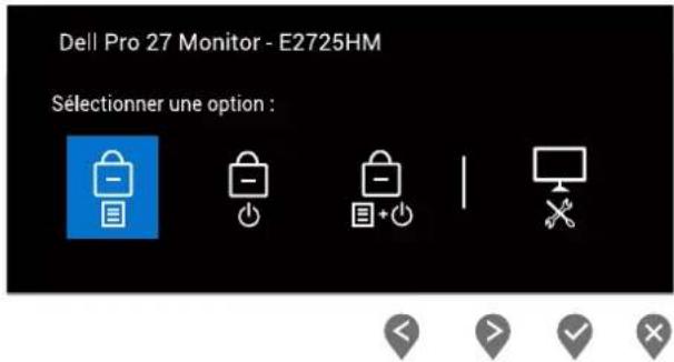 DELL Pro 27 Monitor E2725HM - Utilisez le bouton de commande du panneau frontal pour verrouiller les boutons - 2