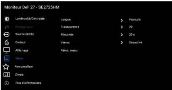 DELL Pro 27 Monitor E2725HM - Accéder au menu OSD - 13