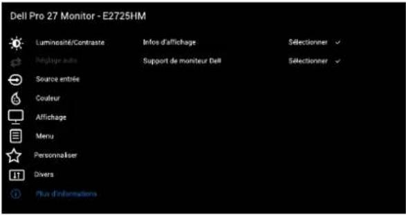 DELL Pro 27 Monitor E2725HM - Accéder au menu OSD - 20