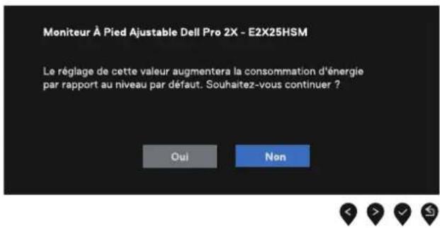 DELL Pro 24 Plus E2425HSM - Messages d'avertissement OSD - 1
