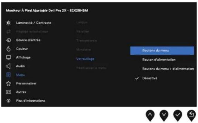 DELL Pro 24 Plus E2425HSM - Utilisez le menu Verrouiller pour verrouiller les boutons - 1