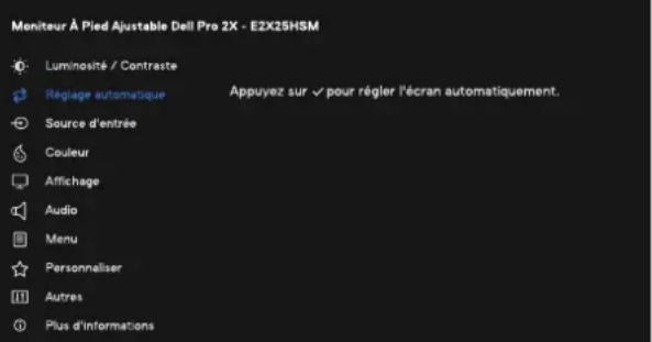 DELL Pro 22 E2225HSM - Accès au menu OSD - 5