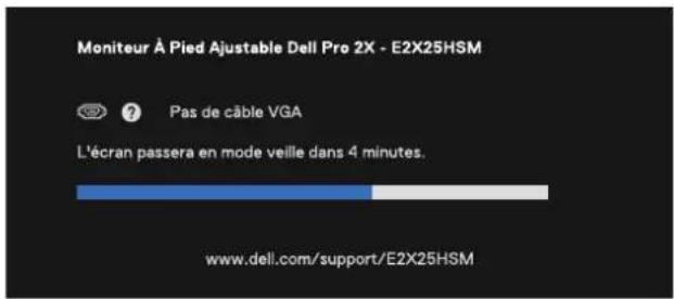 DELL Pro 22 E2225HSM - Messages d'avertissement OSD - 5
