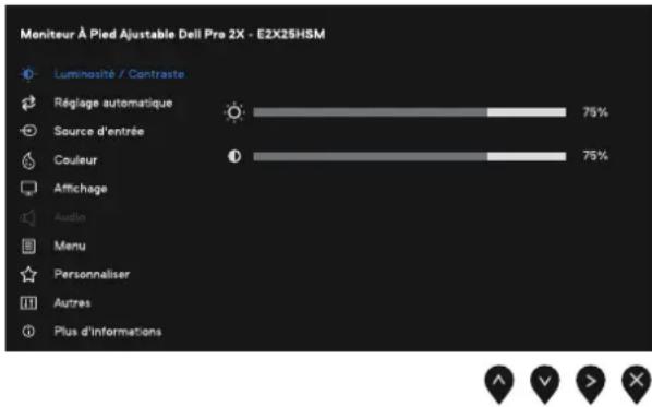 DELL Pro 22 E2225HSM - Accès au menu OSD - 1