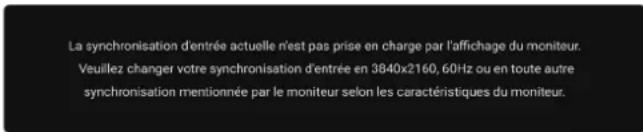 DELL 27 Plus 4K S2725QS - Messages d'ajretissement OSD - 1