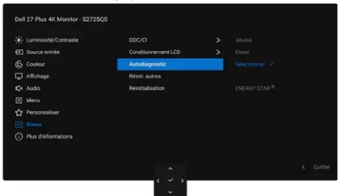 DELL 27 Plus 4K S2725QS - Diagnostics intégrés - 1