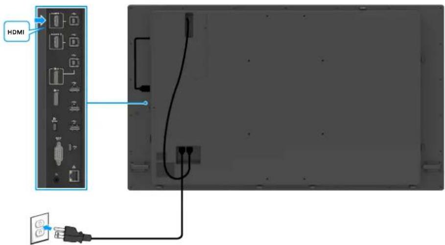 DELL Pro 75 Plus 4 P7525QT - Branchement du cable HDMI - 1