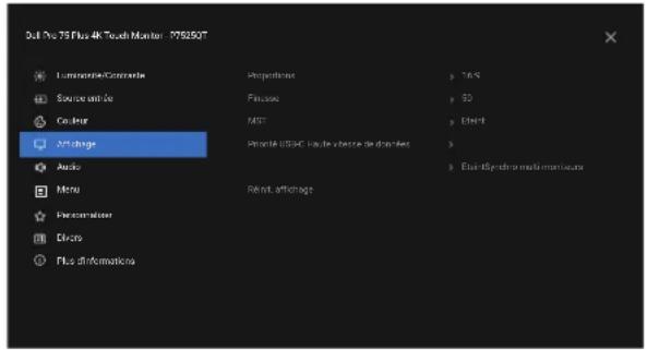 DELL Pro 75 Plus 4 P7525QT - Icône Menu et sous-menus Description - 2
