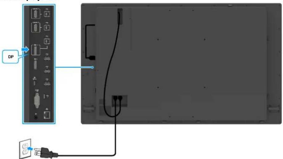 DELL Pro 75 Plus 4 P7525QT - Branchement du cable DisplayPort - 1