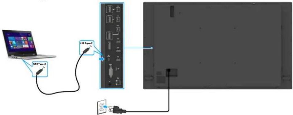 DELL Pro 75 Plus 4 P7525QT - Branchement du cable USB type-C - 1
