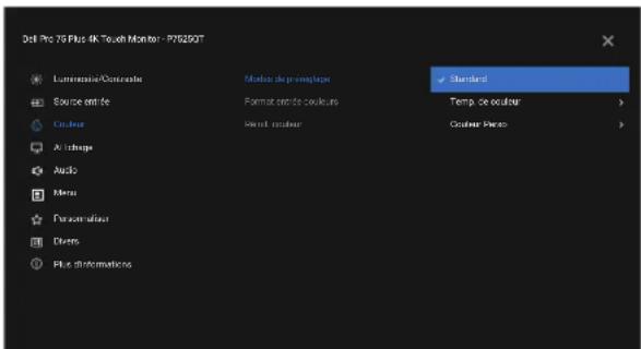 DELL Pro 75 Plus 4 P7525QT - Modes de préroglage - 1
