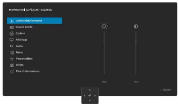 DELL 32 Plus S3225QS - Acceder au menu du système - 1