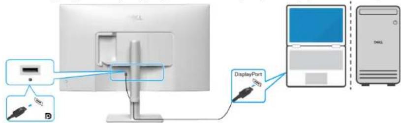 DELL 32 Plus S3225QS - Branchement du cable DisplayPort (DisplayPort à DisplayPort) (vendu séparation) - 1