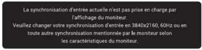 DELL 32 Plus S3225QS - Messages d'advertisement de l'OSD - 1