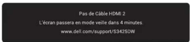 DELL 34 Plus S3425DW - Messages d'avertissement de l'OSD - 8
