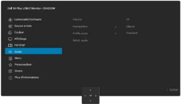 DELL 34 Plus S3425DW - Accéder au menu du système - 8