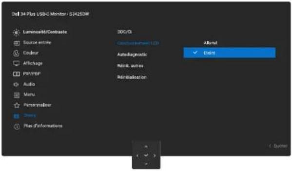 DELL 34 Plus S3425DW - Accéder au menu du système - 17