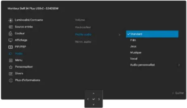 DELL 34 Plus S3425DW - Accéder au menu du système - 9