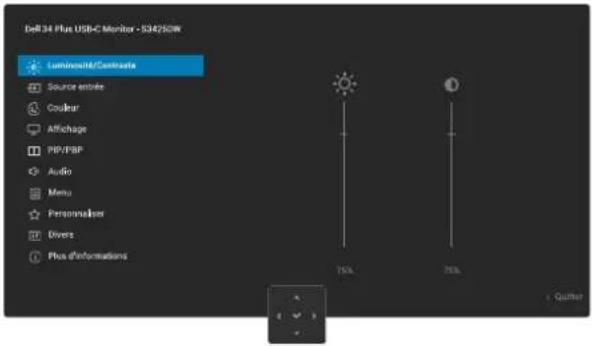 DELL 34 Plus S3425DW - Accéder au menu du système - 2
