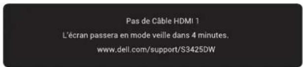 DELL 34 Plus S3425DW - Messages d'avertissement de l'OSD - 7