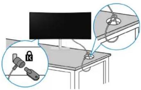 DELL 34 Plus S3425DW - Sécuriser votre moniteur avec le verrou de sécurité Kensington (optionnel) - 1